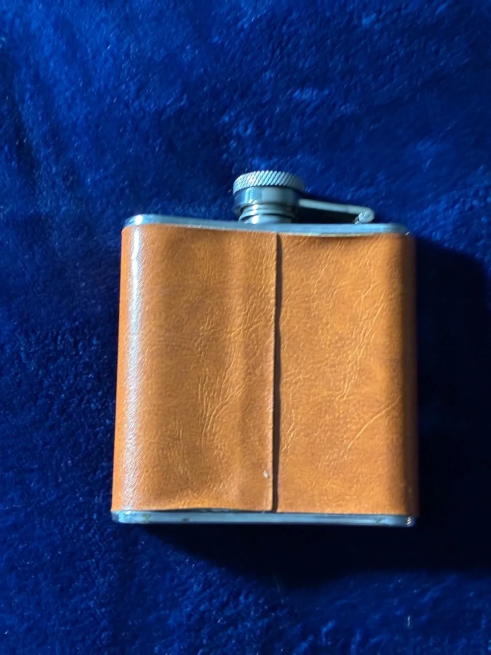 Leather-Covered Hip Flask Set - Brown & Black